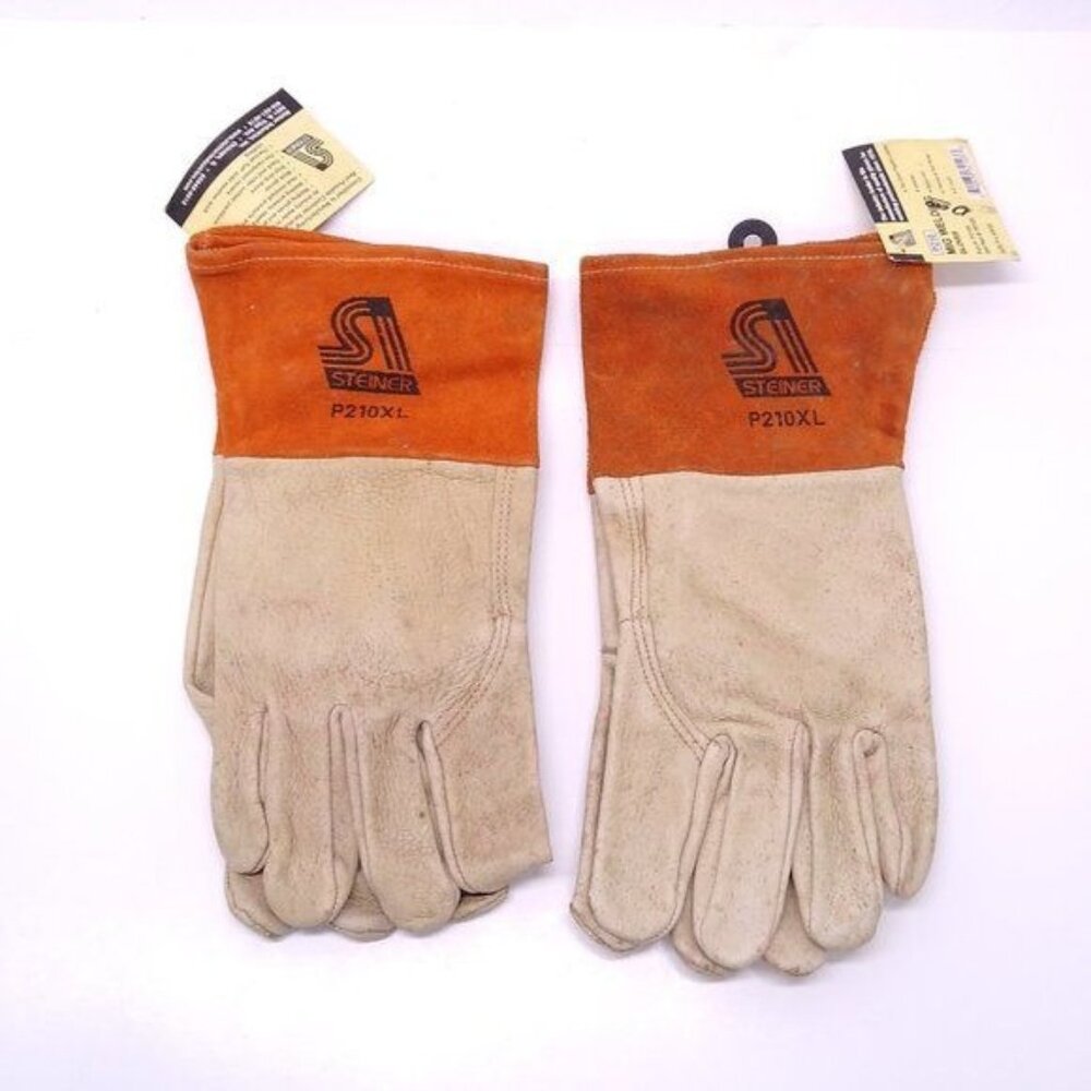 Steiner P210XL Premium Grain Pigskin MIG Welding Gloves Unlined Long Cuff NWT
